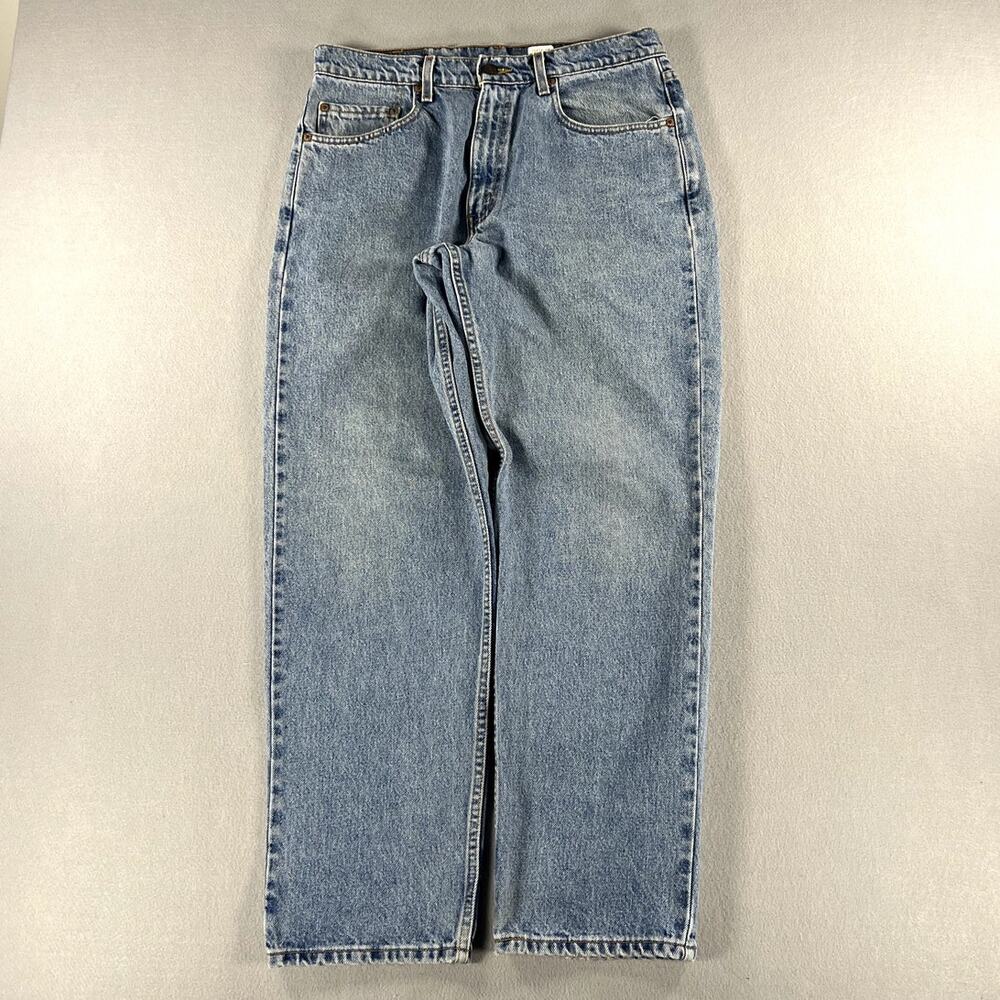 Vintage 90s Levis 550 Blue Denim Straight Jeans Mens Size (33x30) Stains Work